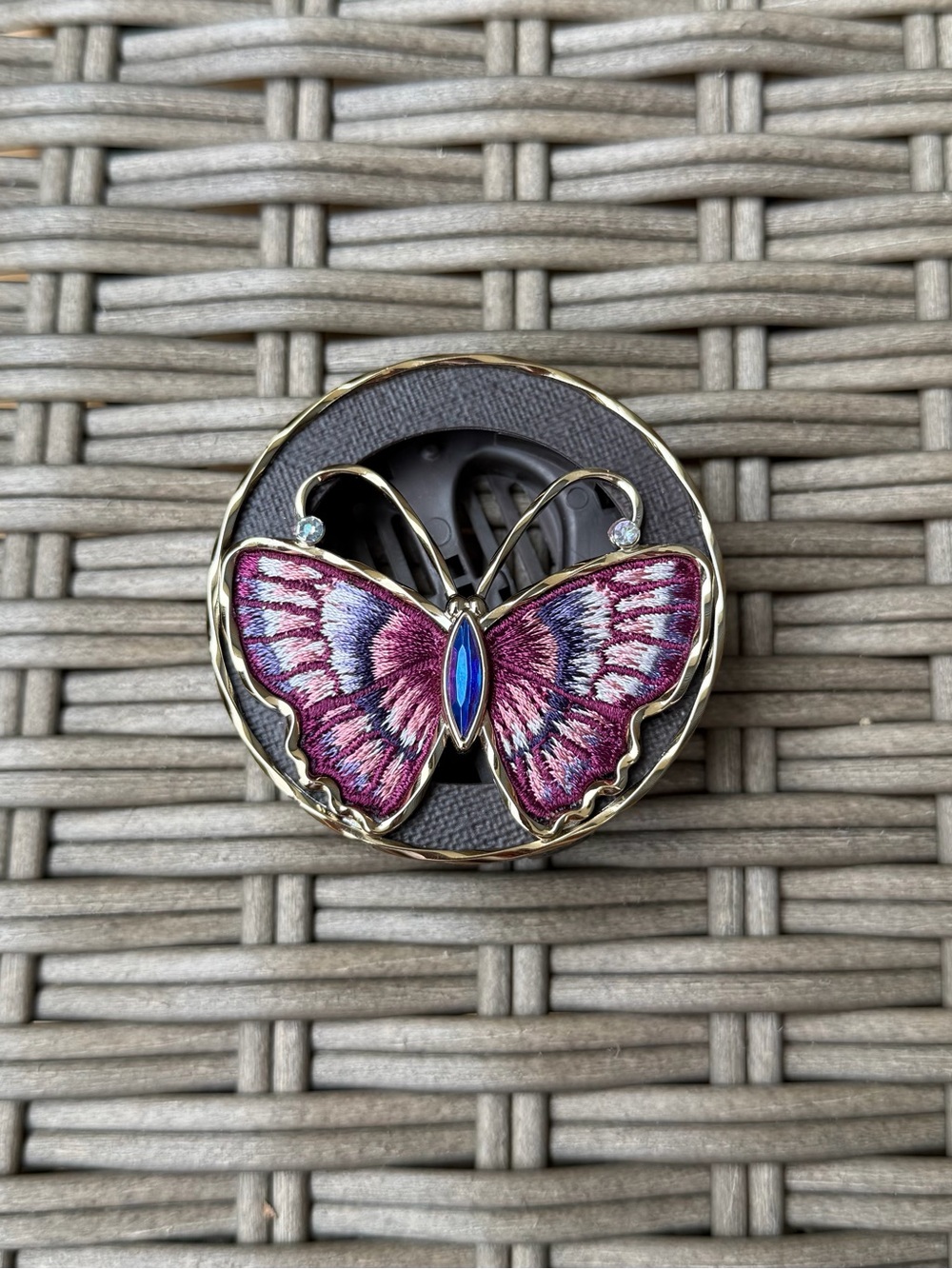 Bath & Body Works Embroidered Butterfly Car Freshener Clip
